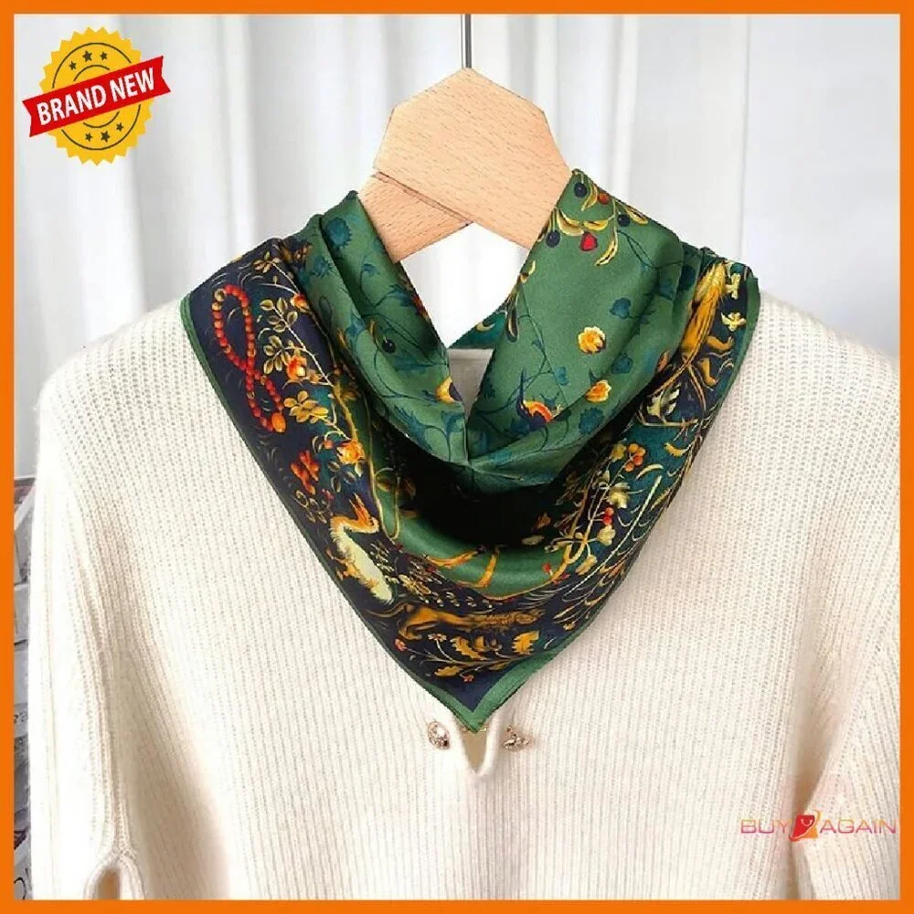 100% Mulberry Silk Square Scarf 25.6